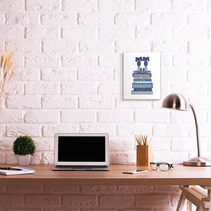 Stupell Industries 'Blue Bow Heels on Bookstack'| Wall Plaque Art | Stupell Industries | 10 x 15 Inches, Easy to Hang and Sturdy, Made in USA, by Amanda Greenwood