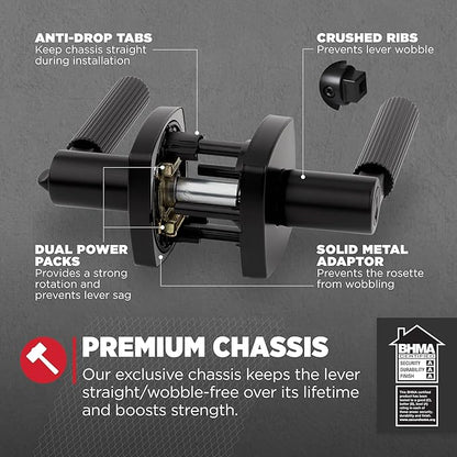 Kwikset Mirada Midtown Keyed Entry Door Knob with Lock and Key, Secure Keyed Handle Exterior Doorknob, Front Entrance and Bedroom, Matte Black, Pick Resistant SmartKey Rekey Security