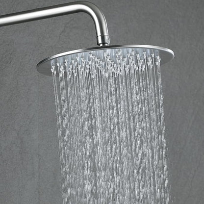 RBROHANT Exposed Shower System with Tub Spout, Brushed Nickel Exposed Pipe Shower Faucet with 3 Functions Brass Shower Valve, Shower Height Adjustable, Wall Mounted