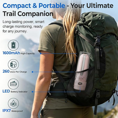 Electric Portable Bidet, Rechargeable Travel Bidet | 3 Pressure Modes, 260 Uses/Charge, Waterproof, Personal Hygiene Cleaning at Home Office and Camping