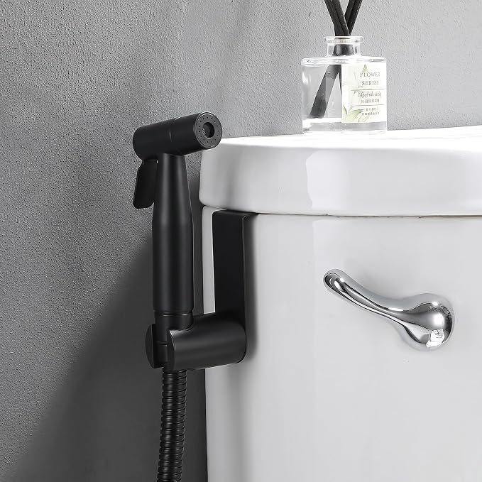 Premium Handheld Bidet Spray for Toilet | Adjustable Water Pressure | Leak-Proof Stainless Steel Toilet Bedit Sprayer | Muslim Shower | Cloth Diaper Washer Extra 1 Bidet Sprayer (Black)
