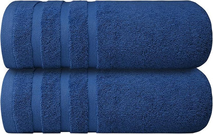Infinitee Xclusives 100% Ring-Spun Cotton Bath Towels for Bathroom - Pack 2 | Luxury Super Soft, Absorbent & Quick-Drying |27x54 inches| Large Bathroom Towels Set |600 GSM| Gym, Shower, Spa & Hotel Use