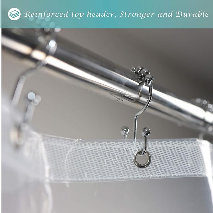 Mrs Awesome RV Stall Shower Curtain Liner with 3 Magnets 47x64 inch, Clear | Heavy Duty PEVA,8 Rustproof Grommets,Waterproof Thick PEVA Shower Liner for Small Bathroom Stall, 47 x 64 Inches