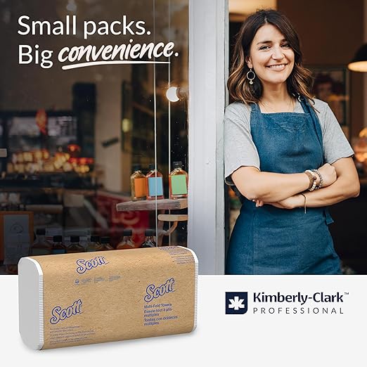 Scott Professional Universal Multifold Paper Towels, Bulk (03650), Absorbency Pockets, White, 9.2"x9.4" Towel, Compressed, Compact Case (250 Sheets/Pack, 12 Packs/Case, 3,000 Sheet Total)