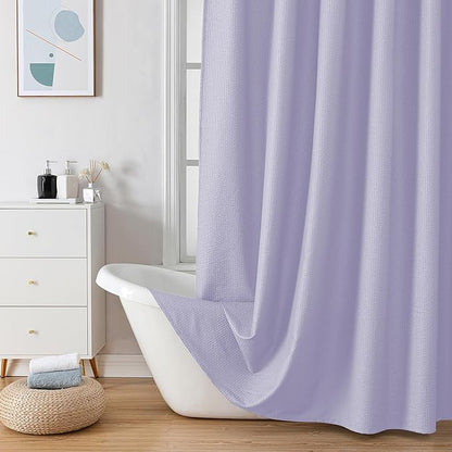 OVZME Lavender Stall Fabric Shower Curtain 36 x 72 Inch, Soft Waffle Small Shower Curtain for Bathroom with Texture for Narrow Stall Size, Machine Washable Water Resistance, Hotel Style