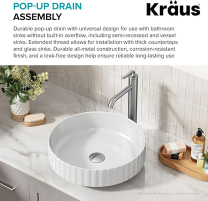 KRAUS Pop-Up Drain in Chrome, PU-10CH