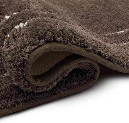 Mohawk Home Corona Casual Geometric Dark Brown 1' 8" X 2' 10" Machine Washable Bath Mat Perfect for Bathroom