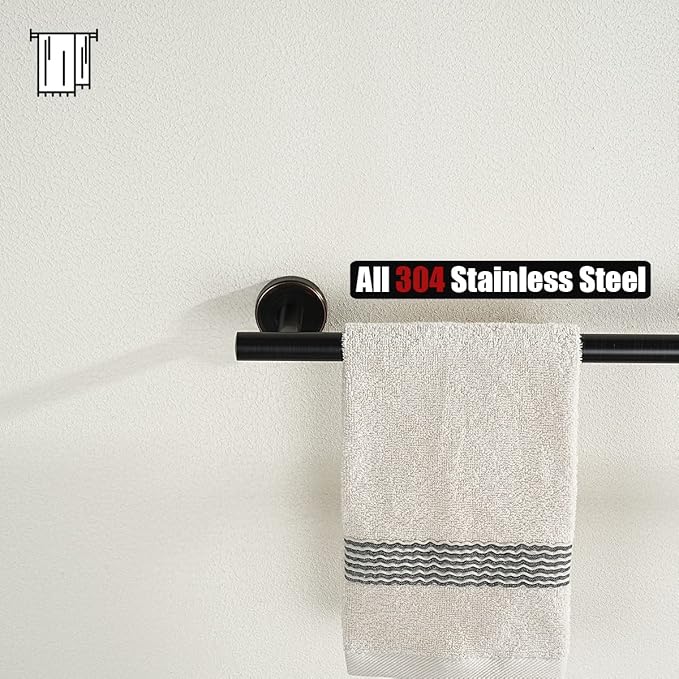 JQK Oil Rubbed Bronze Towel Bar, 33 Inch 304 Stainless Steel Thicken 0.8mm Towel Rack Bathroom, Towel Holder ORB Wall Mount, Useable Length 30 Inch 2 Pack, TB110L30-ORB-P2