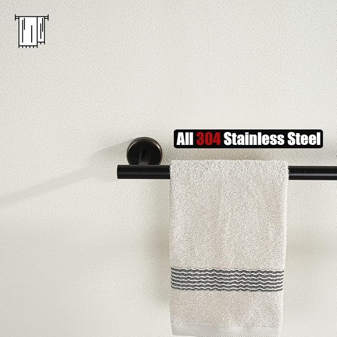 JQK Oil Rubbed Bronze Towel Bar, 33 Inch 304 Stainless Steel Thicken 0.8mm Towel Rack Bathroom, Towel Holder ORB Wall Mount, Useable Length 30 Inch 2 Pack, TB110L30-ORB-P2