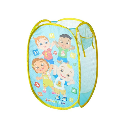 Cocomelon Pop-Up Hamper with Durable Carry Handles, Kids Laundry & Room Storage Organizer, 21”H x 13.5”W x 13.5”L