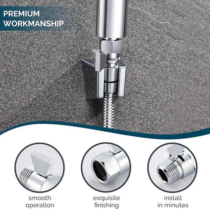 Angle Simple Shower Shut Off Valve, Water Flow Pressure Restrictor, Chrome | Solid Brass Flow Control Reducer for Handheld Shower Head, G 1/2 Water Volume Saver Regulator Valve for Bidet Sprayer