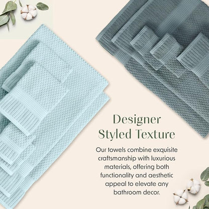 4 Pack 100% Cotton Bath Towels | Green Towels | Oeko‑TEX Standard 100 | Soft & Absorbent, Quick‑Dry | Trinity Collection - Stormy Sea