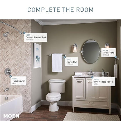 Moen Idora Chrome Two-Handle Centerset Bathroom Sink Faucet with Drain Assembly, 84115 (Pack of 2)