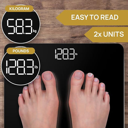 INEVIFIT Premium Bathroom Scale, Highly Accurate Digital Bathroom Body Scale, Measures Weight up to 400 lbs. Includes Batteries