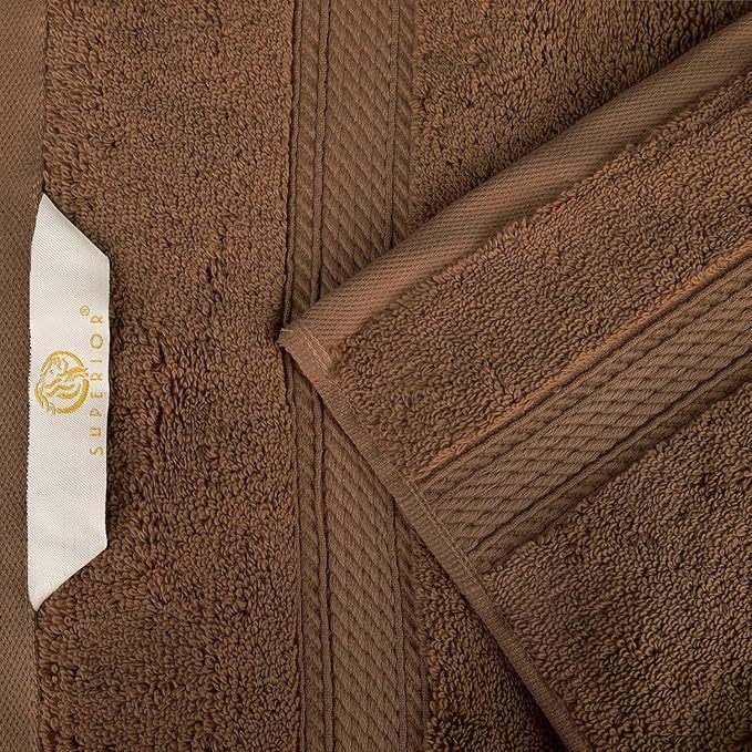 SUPERIOR Egyptian Cotton Ultra Plush & Absorbent, 8 Piece Set, Chocolate | Quick Dry, Soft Luxury Towel Set, Bath Essentials, Guest Bath, Spa, 2 Bath, 2 Hand, 4 Face Towels, Madeline Towels