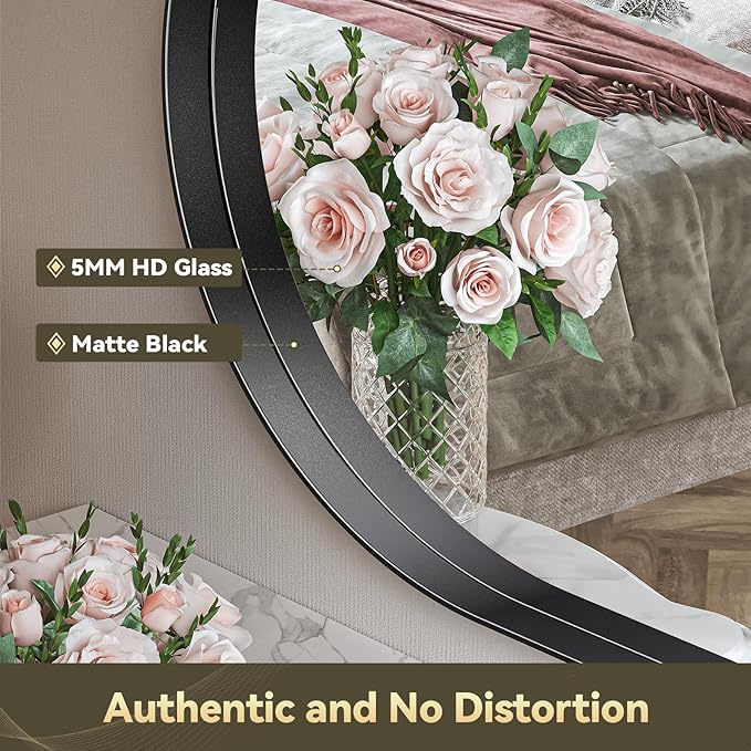 Brightify 60x30 Inch Black Oval Mirror for Bathroom, Oversized Large Full Length Mirror, Vanity Mirrors Metal Frame, Wall Mounted Mirror for Entry Wall Decorative Hang Vertical and Horizontal