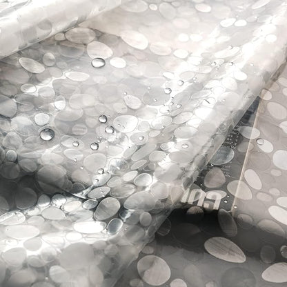 AooHome Extra Long Eva Shower Curtain Liner, Heavy Duty Shower Curtain Cobblestone Patten with Bottom Magnets, Semi Transparent, 72W x 86L inch