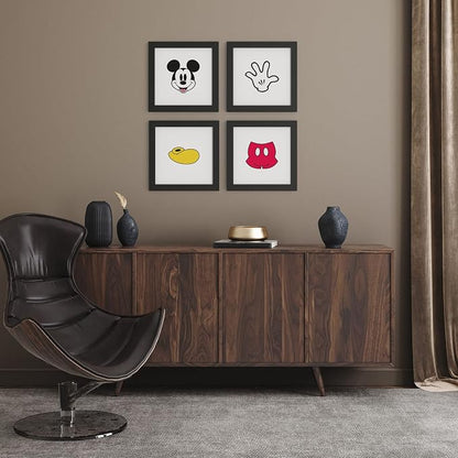 Trends International Gallery Pops Disney Mickey Mouse - Mickey Expressions - Peace Wall Art Wall Poster, 12" x 12", Black Framed Version