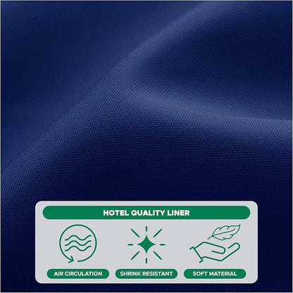 Fabric Shower Curtain Liner 72"W x 84"L-Navy Extra Long Shower Liners | Hotel Quality Water Resistant Machine Washable Shower Liner-Cloth Polyester Light Weight High Ceilings Bathroom Curtain Liner