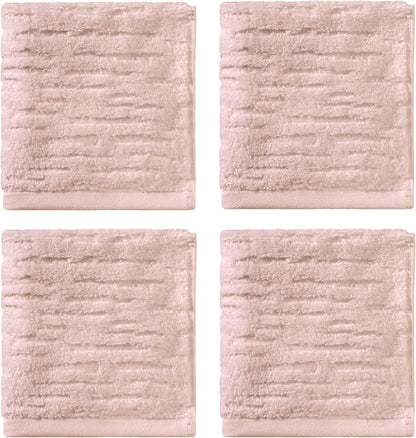 SKL Home CloudSoft Washcloth Set, 4-Piece, 100% Cotton Luxury, Blush Pink | Premium spa-level quality. 520 GSM weight. Ultra plush & absorbent.