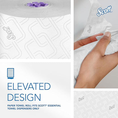 Scott Professional High-Capacity Hard Roll Paper Towels, Bulk (02001), Hardwound, Elevated Design, Absorbency Pockets, White, for ScottBrand Purple Core Dispensers (6 Rolls at 950' Each, 5,700'/Case)