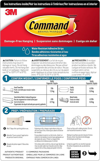 Command Shower Caddy with Water Resistant Strips, Organize Your Bathroom, Easy to Open Packaging Bathroom Decor