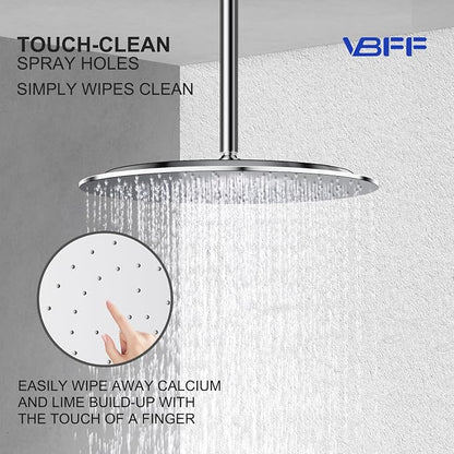 VBFF-Shower Head,rain shower head, 16 inch- Round Shower Head, 1.8 GPM Flow Rate, rainfall showerhead,VBFF14 (Chrome)