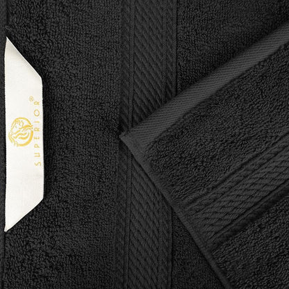 Superior Egyptian Cotton Ultra Plush & Absorbent, 8 Piece Set, Black | Quick Dry, Soft Luxury Towel Set, Bath Essentials, Guest Bath, Spa, 2 Bath, 2 Hand, 4 Face Towels, Madeline Towels