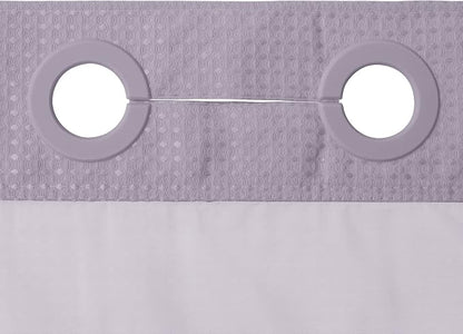 RiverDream Heavyweight Waffle No Hook Shower Curtain with Liner,Lilac,71x74 | Dotted Waffle,Snap-in Liner,Heavy Duty,Quick Dry,Mesh Top Window,With Bottom Magnets,Hotel-Grade,Washable,Standard Size