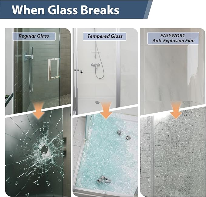 61-66" W x 76" H Frameless Sliding Shower Doors Matte Black | 1/4''(6mm) Tempered Glass,Explosion Proof Film,Nano Coating,Stainless Steel Hardware,Easy to Clean,Customizable Width