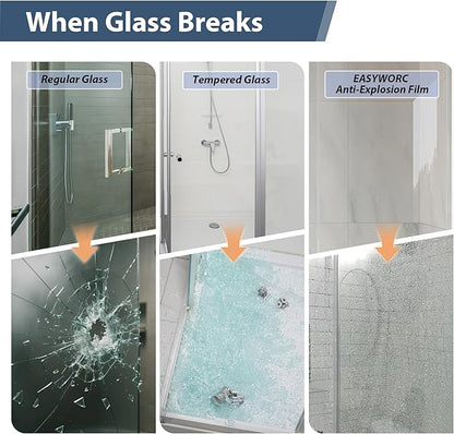 61-66" W x 76" H Frameless Sliding Shower Doors Matte Black | 1/4''(6mm) Tempered Glass,Explosion Proof Film,Nano Coating,Stainless Steel Hardware,Easy to Clean,Customizable Width