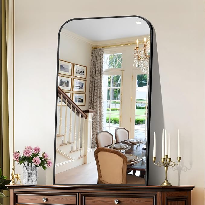 COFENY Bathroom Mirror, 24x40 inch Black Rectangle Wall Mounted Mirror with Thin Frame, Bathroom Vanity Mirrors for Over Sink, Entryway, Living Room, Bedroom