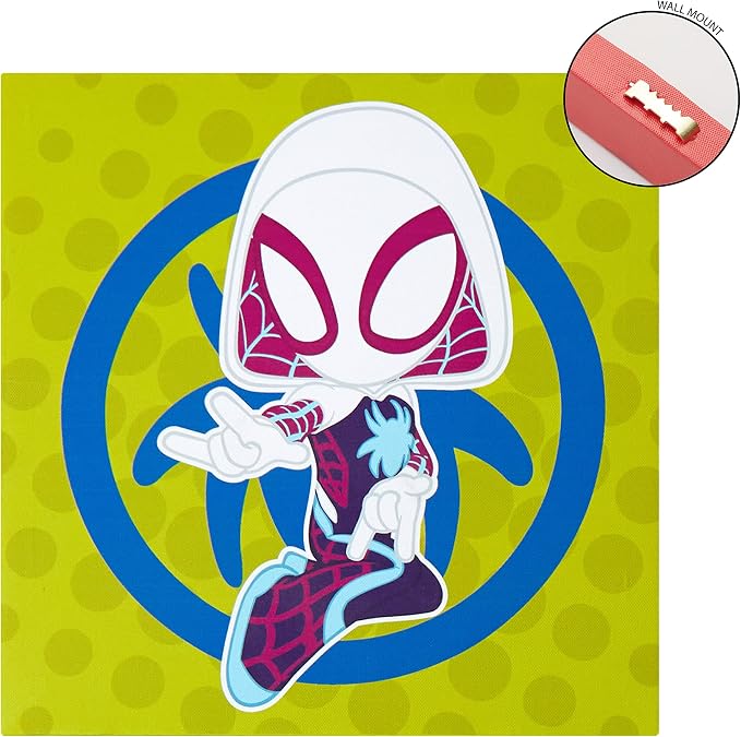 Idea Nuova Spidey and His Amazing Friends 4 Pack Square Canvas Wall Art Set, 11"x11" each for Bedroom