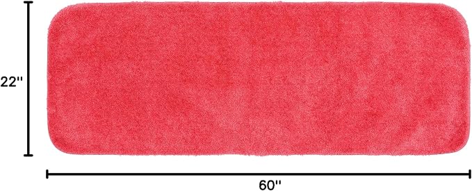 Garland Rug 22"x60" Traditional Plush Nylon Rectangle Bath Rug, Pink Hibiscus
