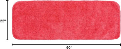 Garland Rug 22"x60" Traditional Plush Nylon Rectangle Bath Rug, Pink Hibiscus