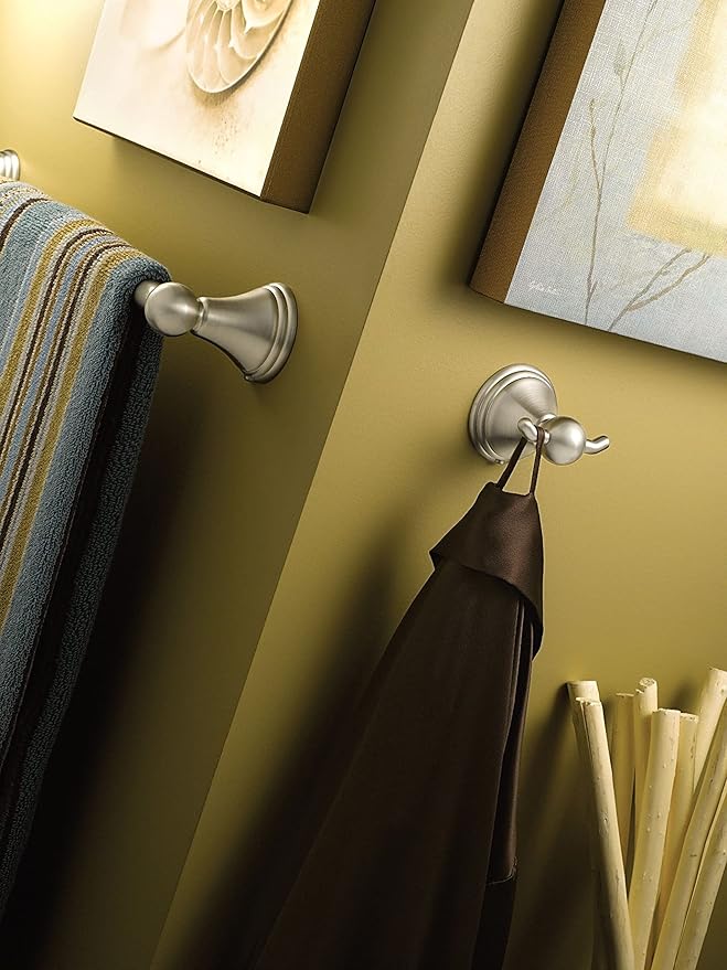 Moen Preston Collection Brushed Nickel 18-Inch Single Bathroom Towel Bar, DN8418BN (Pack of 2)
