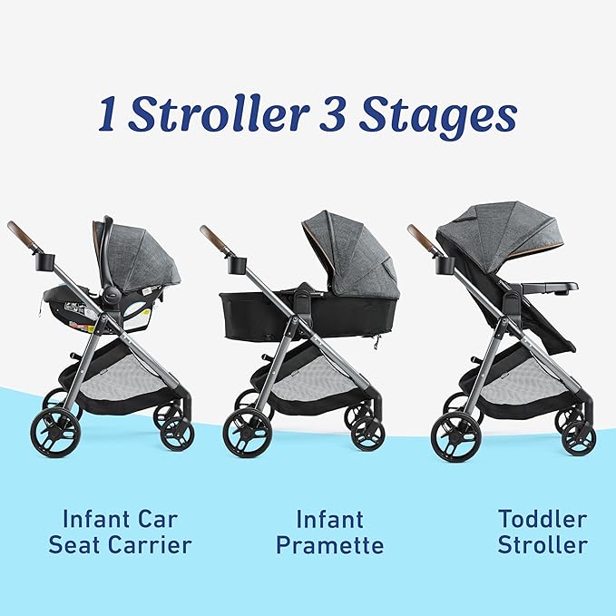 Graco Modes Element LX Travel System, 3-in-1 Modular Carseat Stroller Combo, Infant Car Seat Carrier to Toddler Stroller, Includes the SnugRide Lite LX Car Seat, Redmond