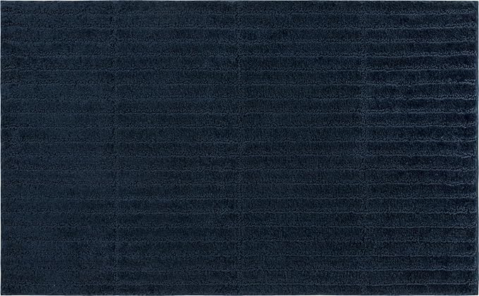 Mohawk Home Sanctuary Casual Solid Navy Blue 1' 8" X 2' 10" Bath Mat Perfect for Bathroom