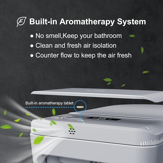 Luxury Smart Toilet with Heated Seat & Instant Warm Water | Remote Control Bidet,Hidden Foam Shield,Air Purification,One Piece Tankless Toilet with ADA Comfort Height,LED Display