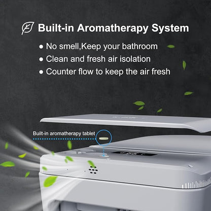 Luxury Smart Toilet with Heated Seat & Instant Warm Water | Remote Control Bidet,Hidden Foam Shield,Air Purification,One Piece Tankless Toilet with ADA Comfort Height,LED Display