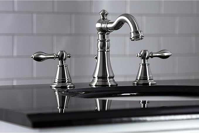 Fauceture FSC1978AL English Classic Widespread Bathroom Faucet with Pop-Up Drain, Brushed Nickel