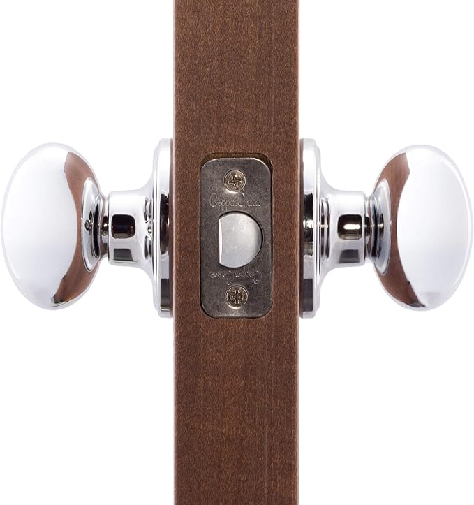 Copper Creek EK2020PS Egg Door Knob, Passage Function, 1 Pack, in Polished Stainless