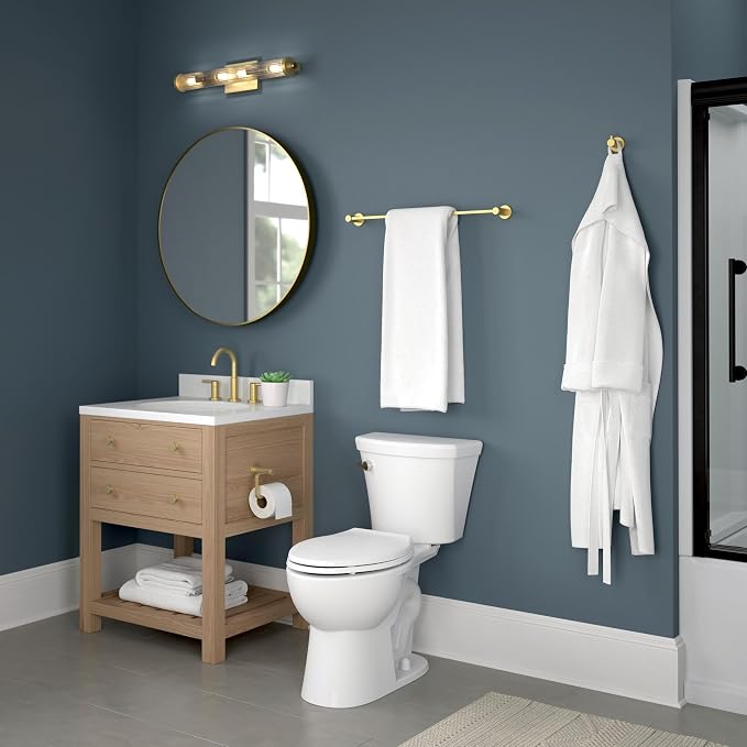 Franklin Brass Kildare (1-Pack) Toilet Paper Holder, Euro Single Post Tissue Roll Wall Mount TP Storage, Satin Gold Bathroom Decor, Accessories KLD50-SG
