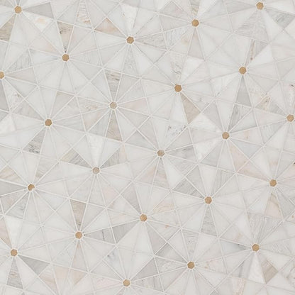 MSI Elegante Pinwheel Gold Natural Stone Mosaic Tile Sample, Mesh-Mounted, for Kitchen Backsplash, Bathroom, Floor, Shower, and Accent Wall