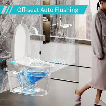 VIPOOO Smart Toilet with Bidet Built In- Automatic Tankless Modern Intelligent Toilet With User Definition, Foot Sensor Flush, Heated Seat, Warm Water Dryer VIP-01