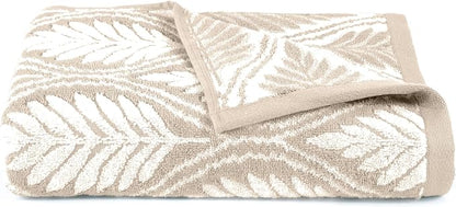 Martex Restore Fern Ogee Bath Towel – Soft, Absorbent, Moisture-Wicking and Quick to Dry – Lightweight for Everyday Use – Comfortable Feel with Convenient Loop for Hanging – 30" x 56" – Sand
