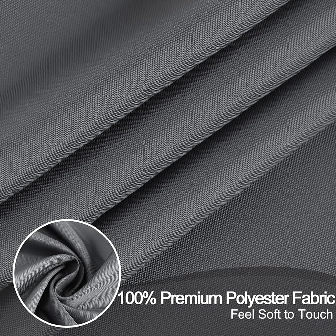 AooHome Hotel Fabric Shower Curtain Liner, Solid Bathroom Curtain with Hooks, Waterproof, Dark Grey, 72 Width x 75 Height Inch