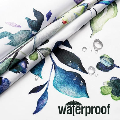 Green Eucalyptus Shower Curtain, Watercolor Floral Print, 72x84 | Watercolor Plant Leaves Floral Print, Extra Long Waterproof Fabric Bathroom Decor, Machine Washable, Rustproof Grommets