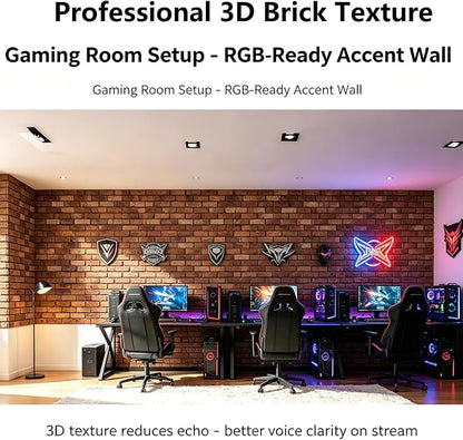 3D Wall Panels Peel and Stick, 10Pcs Brick Textured PVC Brick Panels | 11.81*11.81 Inch, Waterproof, Self-Adhesive Wall Tiles, for Accent Walls, Kitchen, Bathroom, Bedroom & Office Decor