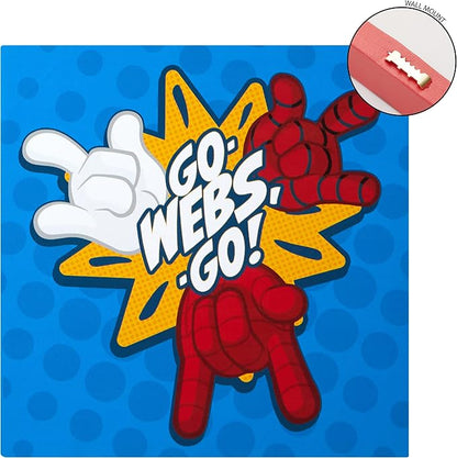 Idea Nuova Spidey and His Amazing Friends 4 Pack Square Canvas Wall Art Set, 11"x11" each for Bedroom